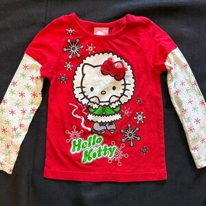 Hello Kitty Festive Red and White Long Sleeve Tee